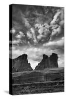 Utah, Arches National Park. Clouds and Rock Formations from Park Avenue Viewpoint-Judith Zimmerman-Stretched Canvas