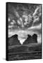 Utah, Arches National Park. Clouds and Rock Formations from Park Avenue Viewpoint-Judith Zimmerman-Framed Stretched Canvas