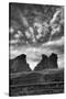 Utah, Arches National Park. Clouds and Rock Formations from Park Avenue Viewpoint-Judith Zimmerman-Stretched Canvas