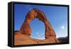 Utah, Arches National Park, Delicate Arch, 65 Ft. 20 M Tall Iconic Landmark-David Wall-Framed Stretched Canvas