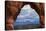 Utah, Arches National Park, Delicate Arch Iconic Landmark of Utah, and La Sal Mts-David Wall-Stretched Canvas