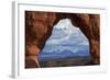 Utah, Arches National Park, Delicate Arch Iconic Landmark of Utah, and La Sal Mts-David Wall-Framed Photographic Print