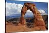 Utah, Arches National Park, Delicate Arch Iconic Landmark of Utah, and Tourists-David Wall-Stretched Canvas