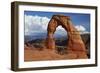 Utah, Arches National Park, Delicate Arch Iconic Landmark of Utah, and Tourists-David Wall-Framed Photographic Print