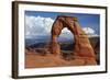 Utah, Arches National Park, Delicate Arch Iconic Landmark of Utah, and Tourists-David Wall-Framed Photographic Print