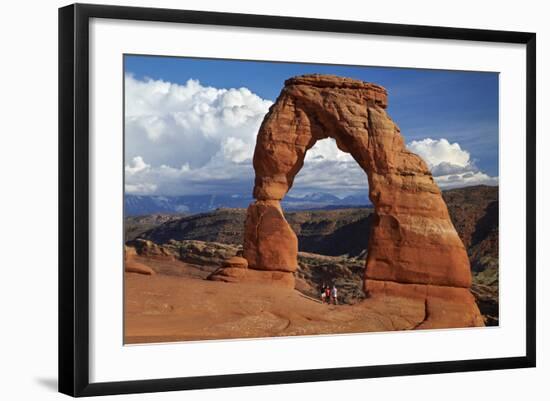 Utah, Arches National Park, Delicate Arch Iconic Landmark of Utah, and Tourists-David Wall-Framed Photographic Print