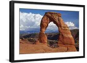 Utah, Arches National Park, Delicate Arch Iconic Landmark of Utah, and Tourists-David Wall-Framed Photographic Print