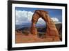 Utah, Arches National Park, Delicate Arch Iconic Landmark of Utah, and Tourists-David Wall-Framed Photographic Print