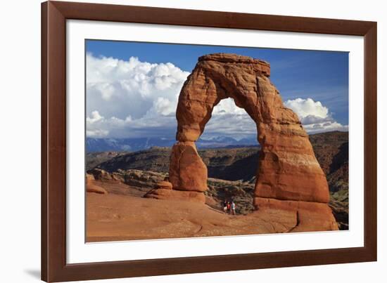 Utah, Arches National Park, Delicate Arch Iconic Landmark of Utah, and Tourists-David Wall-Framed Photographic Print