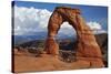 Utah, Arches National Park, Delicate Arch Iconic Landmark of Utah, and Tourists-David Wall-Stretched Canvas