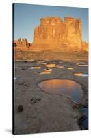 Utah, Arches National Park. Reflected Light from the Organ in Icy Pot Holes-Judith Zimmerman-Stretched Canvas