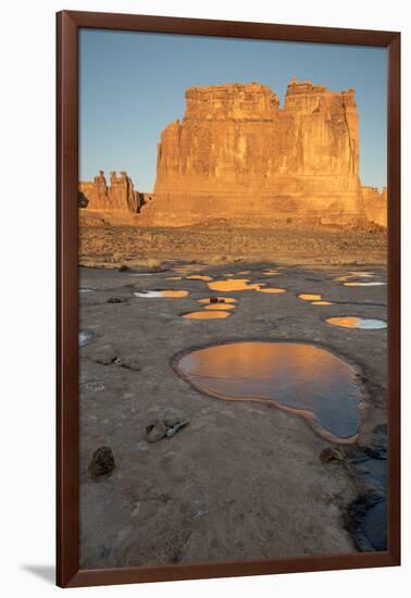 Utah, Arches National Park. Reflected Light from the Organ in Icy Pot Holes-Judith Zimmerman-Framed Photographic Print