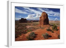 Utah, Arches National Park, Rock Formations from La Sal Mountains Viewpoint-David Wall-Framed Photographic Print