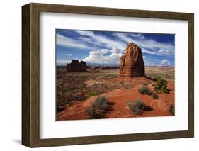 Utah, Arches National Park, Rock Formations from La Sal Mountains Viewpoint-David Wall-Framed Photographic Print