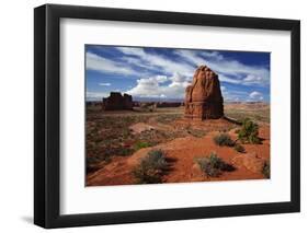 Utah, Arches National Park, Rock Formations from La Sal Mountains Viewpoint-David Wall-Framed Photographic Print