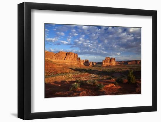 Utah, Arches National Park, Rock Formations from La Sal Mountains Viewpoint-David Wall-Framed Photographic Print