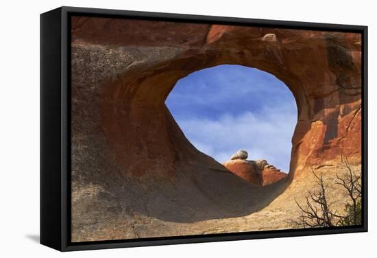 Utah, Arches National Park, Tunnel Arch, Devils Garden Area-David Wall-Framed Stretched Canvas