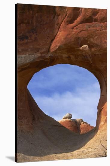 Utah, Arches National Park, Tunnel Arch, Devils Garden Area-David Wall-Stretched Canvas