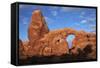 Utah, Arches National Park, Turret Arch in the Windows Section-David Wall-Framed Stretched Canvas