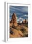 Utah, Arches National Park. Turret Arch, Monolith, and Clouds and the La Sal Mountains at Sunset-Judith Zimmerman-Framed Photographic Print