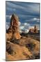 Utah, Arches National Park. Turret Arch, Monolith, and Clouds and the La Sal Mountains at Sunset-Judith Zimmerman-Mounted Photographic Print