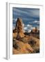 Utah, Arches National Park. Turret Arch, Monolith, and Clouds and the La Sal Mountains at Sunset-Judith Zimmerman-Framed Photographic Print