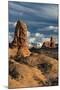 Utah, Arches National Park. Turret Arch, Monolith, and Clouds and the La Sal Mountains at Sunset-Judith Zimmerman-Mounted Photographic Print