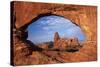 Utah, Arches National Park, Turret Arch Seen Through North Window-David Wall-Stretched Canvas