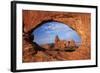 Utah, Arches National Park, Turret Arch Seen Through North Window-David Wall-Framed Photographic Print