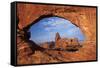 Utah, Arches National Park, Turret Arch Seen Through North Window-David Wall-Framed Stretched Canvas