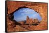 Utah, Arches National Park, Turret Arch Seen Through North Window-David Wall-Framed Stretched Canvas