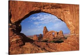 Utah, Arches National Park, Turret Arch Seen Through North Window-David Wall-Stretched Canvas