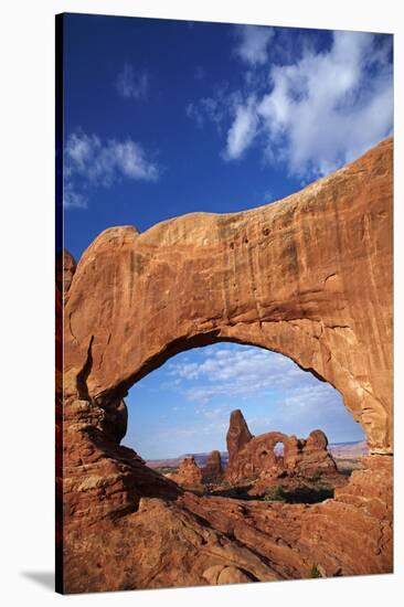 Utah, Arches National Park, Turret Arch Seen Through North Window-David Wall-Stretched Canvas