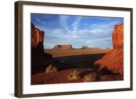 Utah. Arizona Border, Navajo Nation, Late Light on Monument Valley-David Wall-Framed Photographic Print