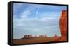 Utah. Arizona Border, Navajo Nation, Late Light on Monument Valley-David Wall-Framed Stretched Canvas