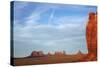 Utah. Arizona Border, Navajo Nation, Late Light on Monument Valley-David Wall-Stretched Canvas