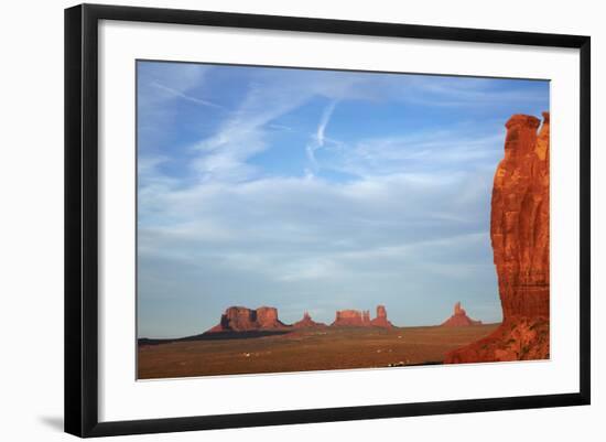 Utah. Arizona Border, Navajo Nation, Late Light on Monument Valley-David Wall-Framed Photographic Print