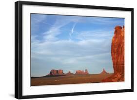 Utah. Arizona Border, Navajo Nation, Late Light on Monument Valley-David Wall-Framed Photographic Print