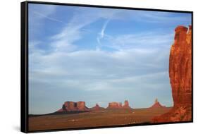 Utah. Arizona Border, Navajo Nation, Late Light on Monument Valley-David Wall-Framed Stretched Canvas