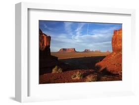 Utah. Arizona Border, Navajo Nation, Late Light on Monument Valley-David Wall-Framed Photographic Print