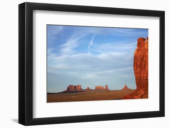 Utah. Arizona Border, Navajo Nation, Late Light on Monument Valley-David Wall-Framed Photographic Print