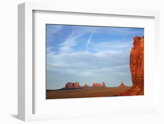 Utah. Arizona Border, Navajo Nation, Late Light on Monument Valley-David Wall-Framed Photographic Print