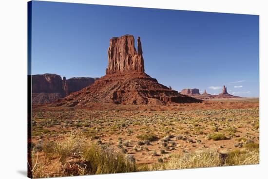 Utah. Arizona Border, Navajo Nation, Monument Valley, West Mitten-David Wall-Stretched Canvas