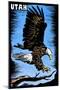 Utah - Bald Eagle - Scratchboard-Lantern Press-Mounted Art Print