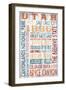 Utah - Barnwood Typography-Lantern Press-Framed Premium Giclee Print