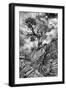 Utah. Black and White Image of Desert Juniper Tree Growing Out of a Canyon Wall, Cedar Mesa-Judith Zimmerman-Framed Photographic Print