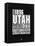 Utah Black and White Map-NaxArt-Framed Stretched Canvas