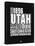 Utah Black and White Map-NaxArt-Stretched Canvas
