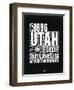 Utah Black and White Map-NaxArt-Framed Art Print