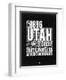 Utah Black and White Map-NaxArt-Framed Art Print